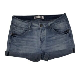 No Boundaries Juniots Denim Shorts Cuffed Pockets Casual Blue‎ Jean Shorts 11